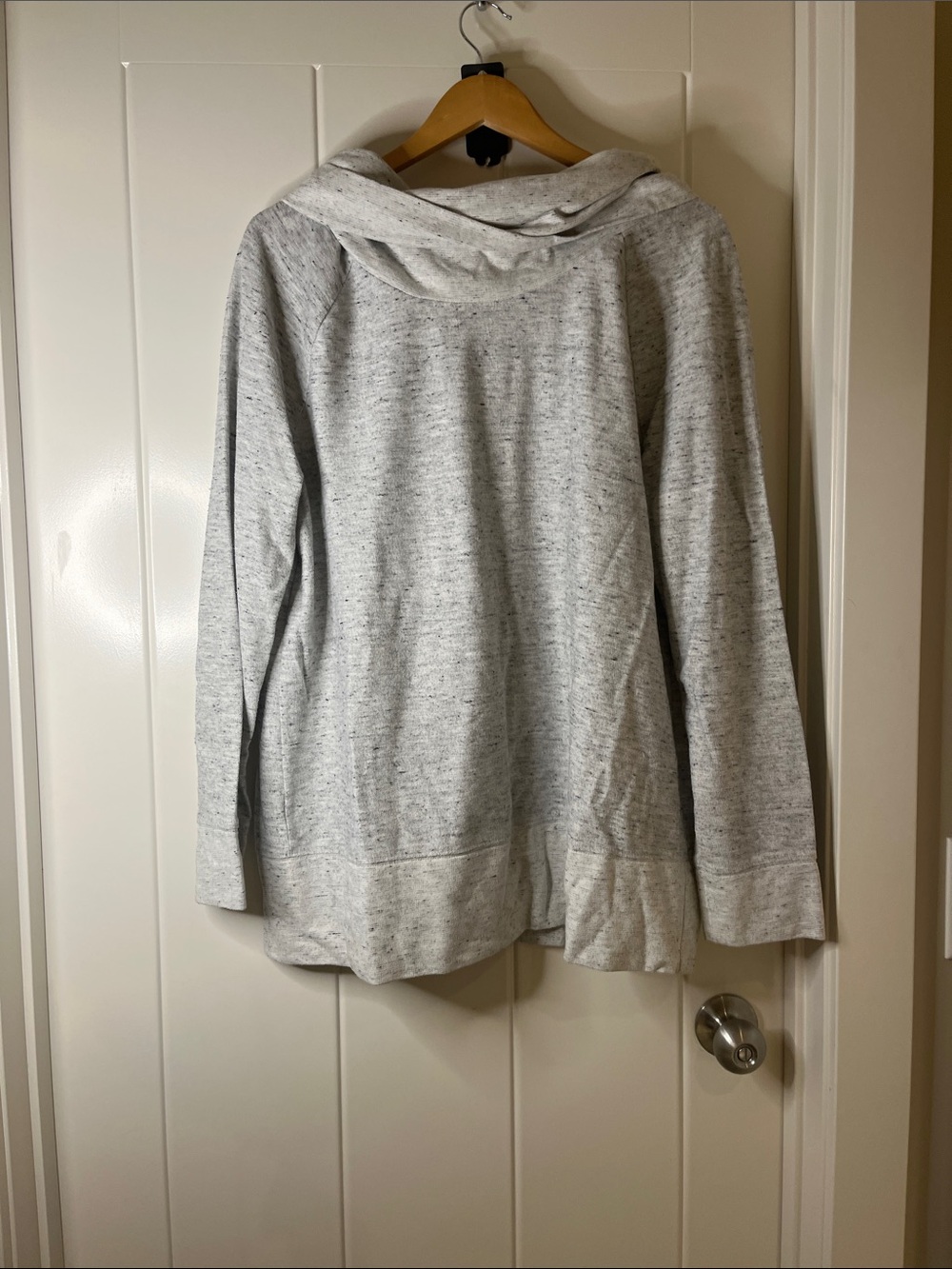 Lou & Grey Heather Gray Speckled Hooded Pullover
